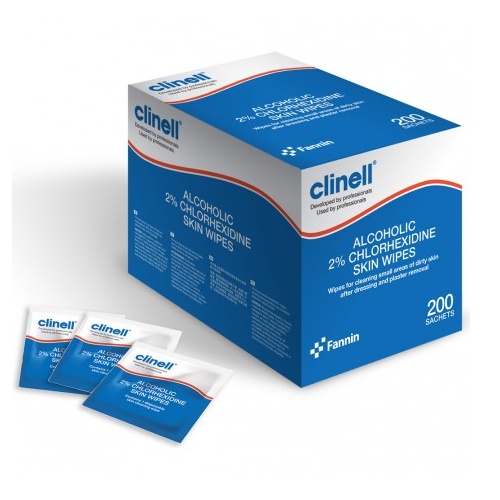 Ca2cskin Clinell Box X 200 Alcoholic Skin Wipes Provac